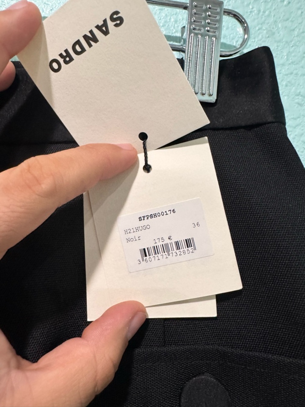 Sandro Black Tailored High-Waist Shorts - Picture 2 of 3